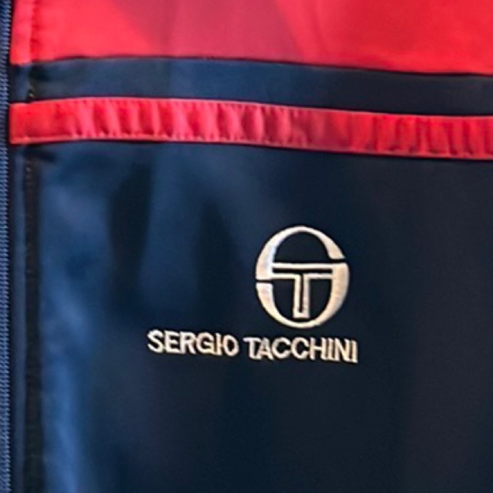 Sergio Tacchini Vintage Navy & Red Zip Sweatshirt - Picture 5 of 10